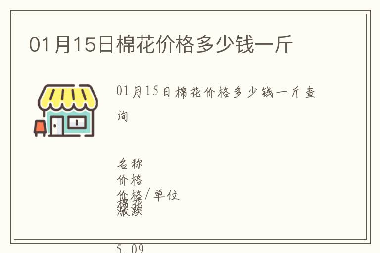 01月15日棉花價格多少錢一斤