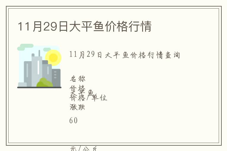 11月29日大平魚(yú)價(jià)格行情