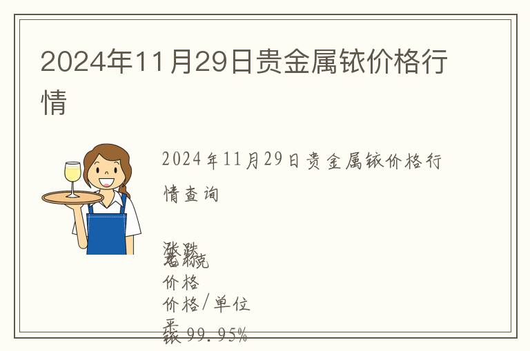 2024年11月29日貴金屬銥價(jià)格行情