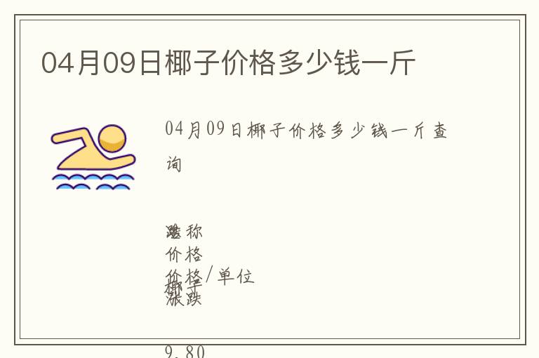 04月09日椰子價格多少錢一斤