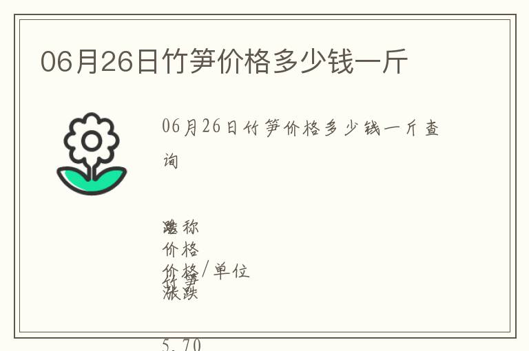 06月26日竹筍價格多少錢一斤