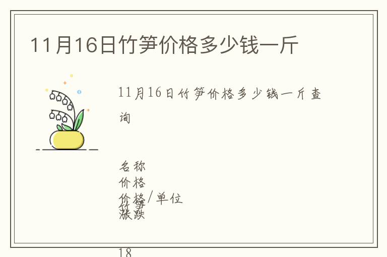 11月16日竹筍價(jià)格多少錢一斤