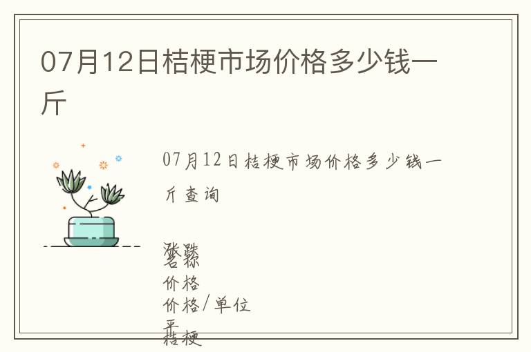 07月12日桔梗市場價格多少錢一斤