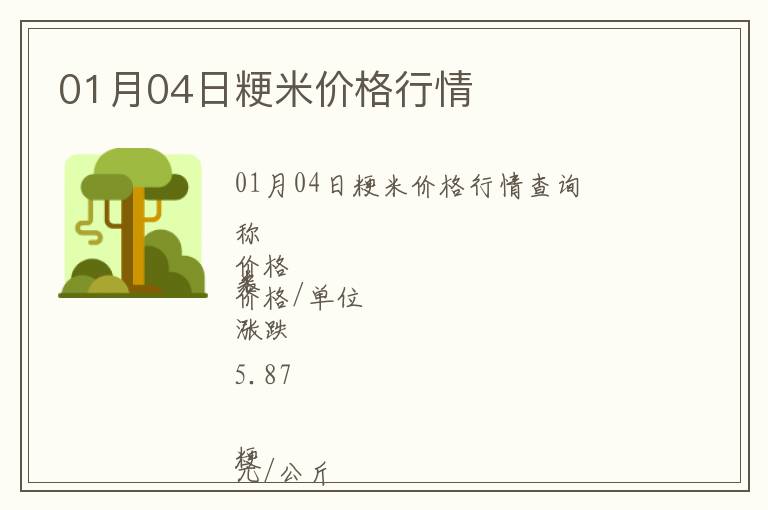 01月04日粳米價(jià)格行情