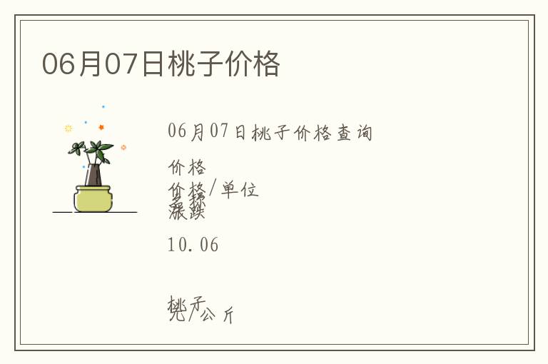 06月07日桃子價(jià)格