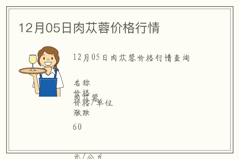 12月05日肉蓯蓉價格行情