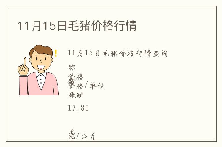 11月15日毛豬價(jià)格行情