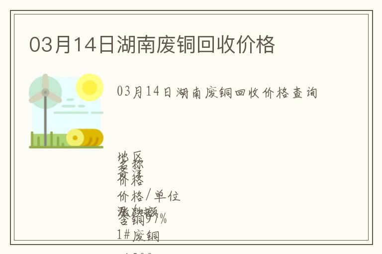 03月14日湖南廢銅回收價格