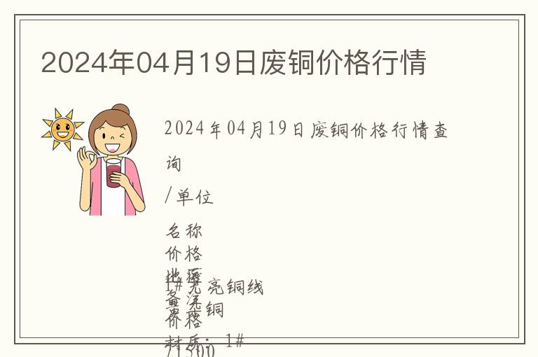 2024年04月19日廢銅價(jià)格行情