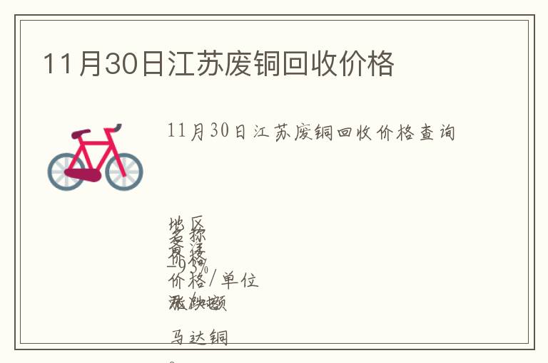 11月30日江蘇廢銅回收價(jià)格