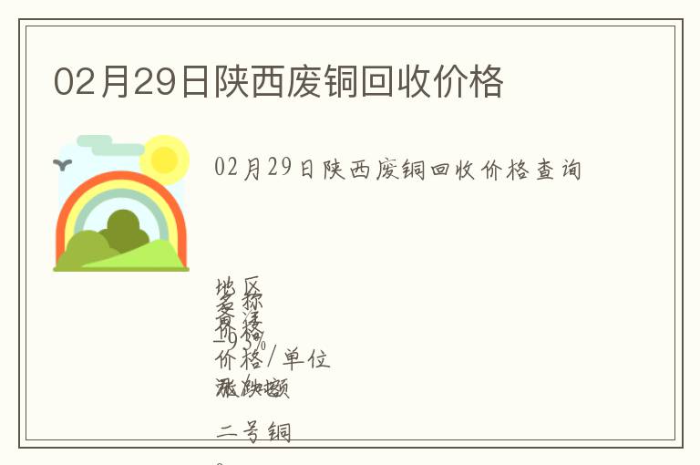 02月29日陜西廢銅回收價(jià)格
