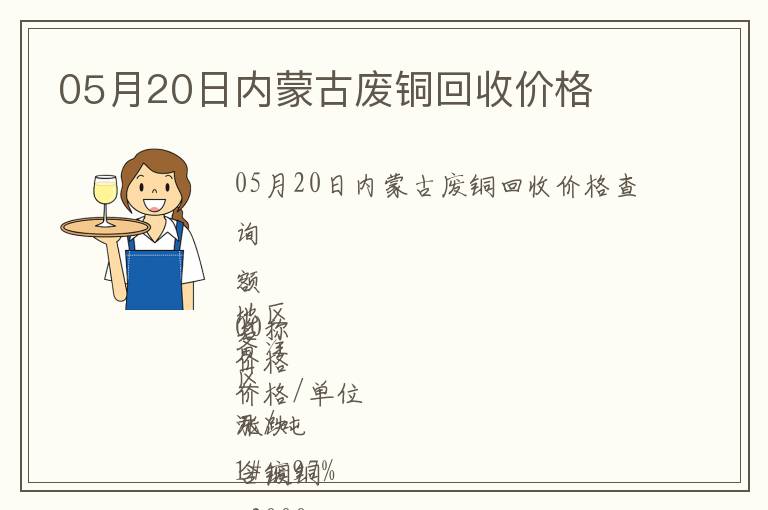 05月20日內(nèi)蒙古廢銅回收價(jià)格