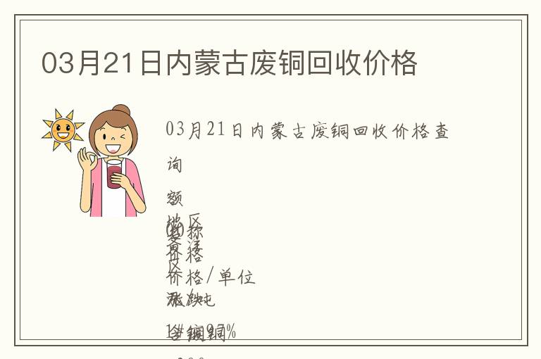 03月21日內蒙古廢銅回收價格