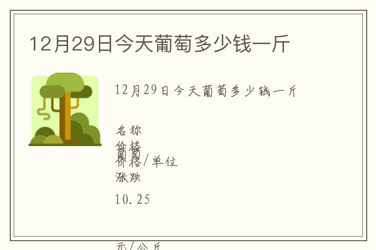 12月29日今天葡萄多少錢一斤