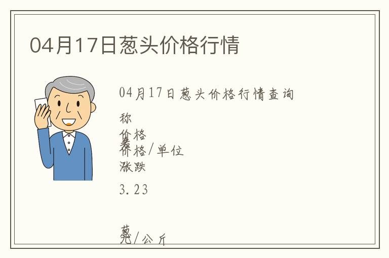 04月17日蔥頭價格行情
