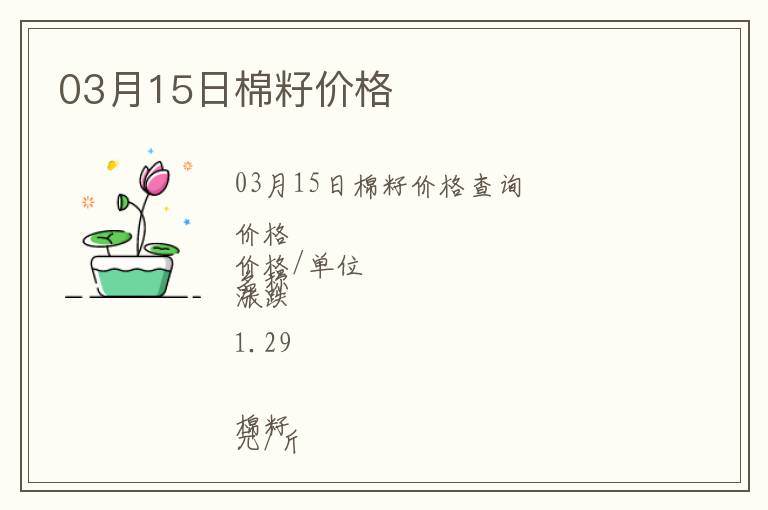 03月15日棉籽價格