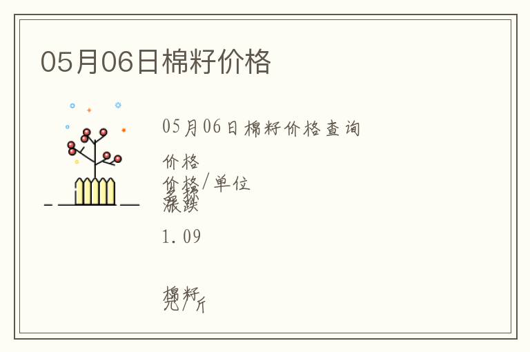 05月06日棉籽價(jià)格