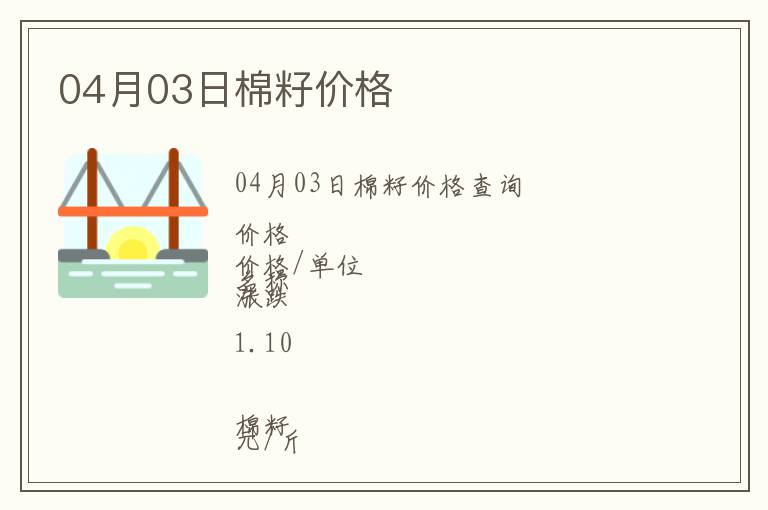 04月03日棉籽價(jià)格