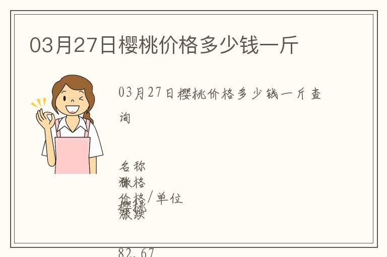 03月27日櫻桃價格多少錢一斤