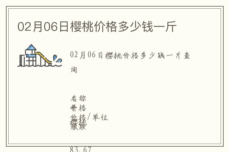 02月06日櫻桃價格多少錢一斤