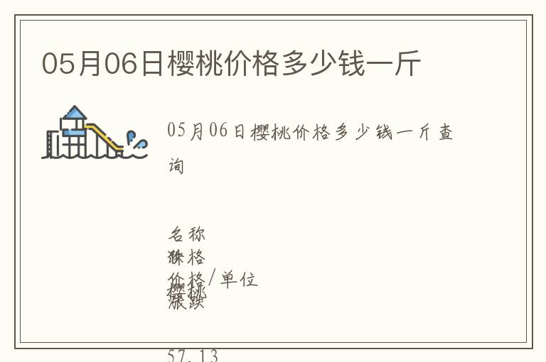 05月06日櫻桃價(jià)格多少錢一斤