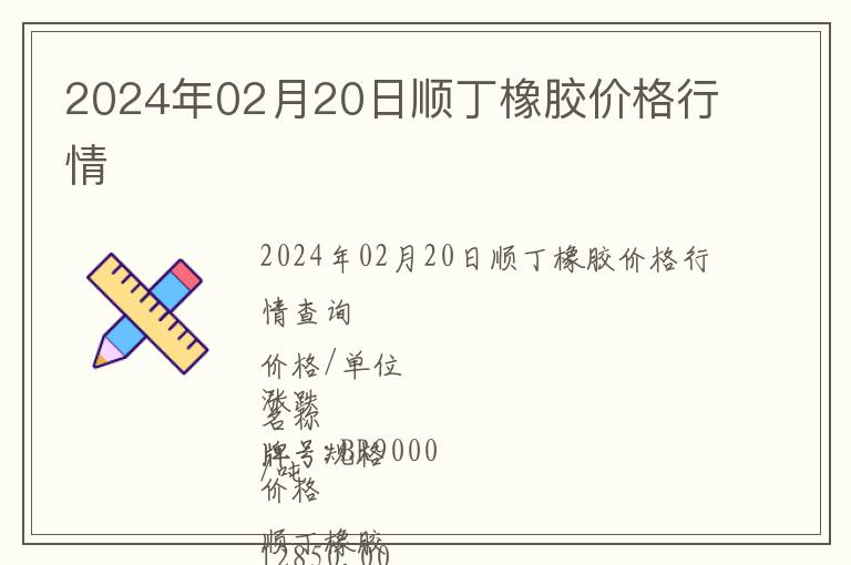 2024年02月20日順丁橡膠價格行情