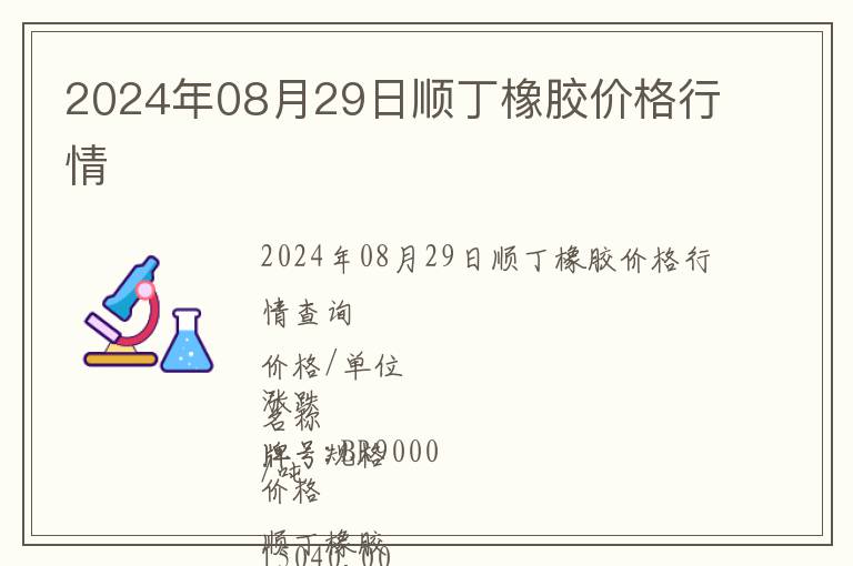 2024年08月29日順丁橡膠價格行情