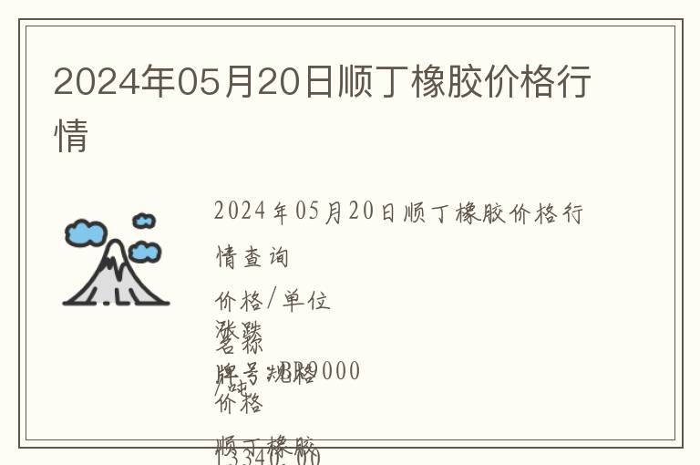 2024年05月20日順丁橡膠價格行情