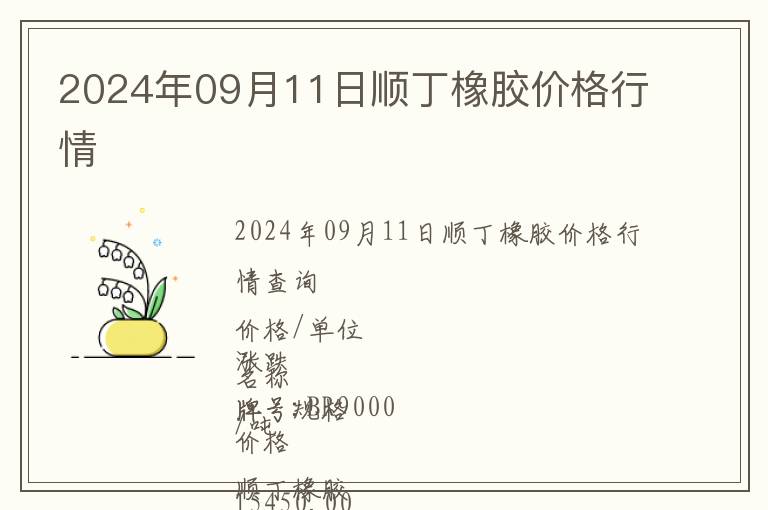 2024年09月11日順丁橡膠價格行情