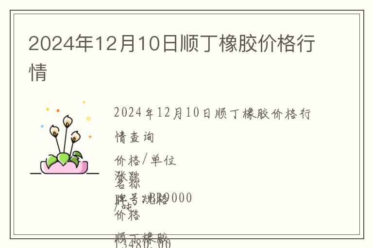 2024年12月10日順丁橡膠價(jià)格行情
