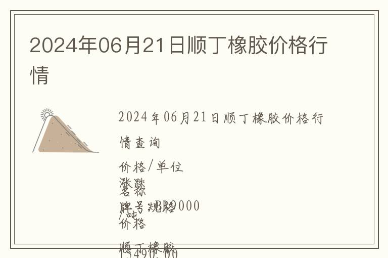 2024年06月21日順丁橡膠價格行情