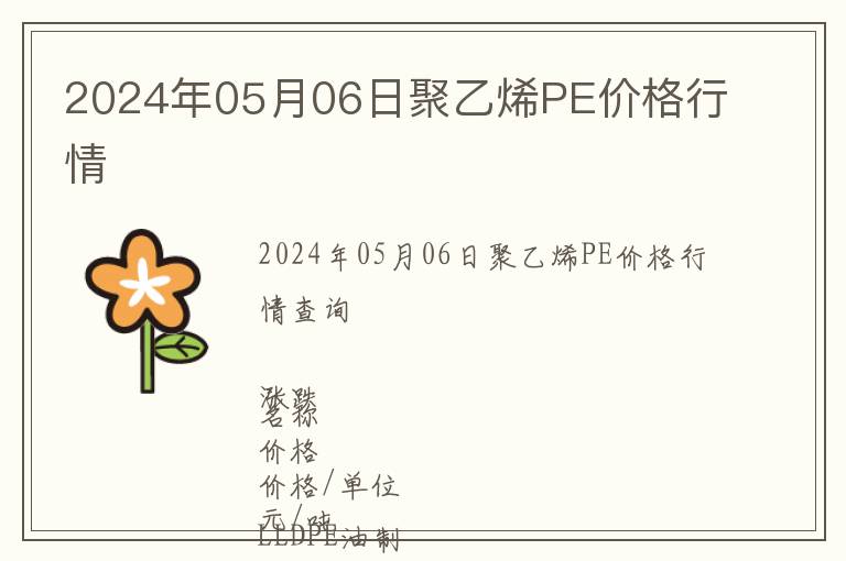 2024年05月06日聚乙烯PE價(jià)格行情