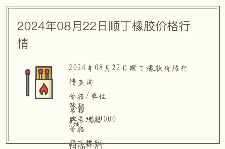 2024年08月22日順丁橡膠價格行情
