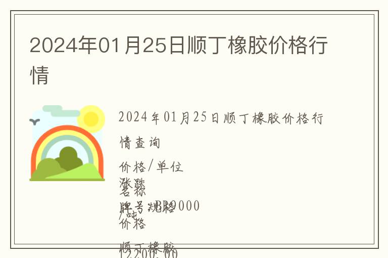 2024年01月25日順丁橡膠價格行情