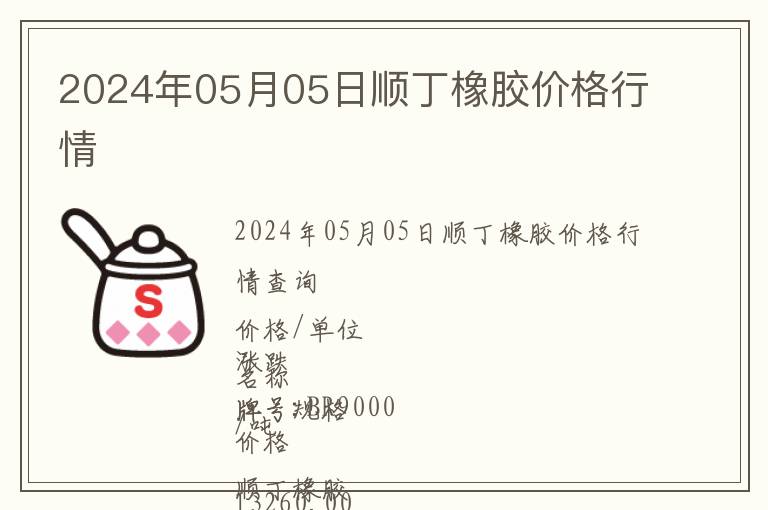 2024年05月05日順丁橡膠價格行情