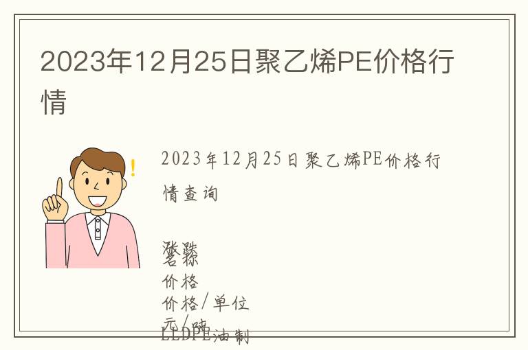 2023年12月25日聚乙烯PE價格行情
