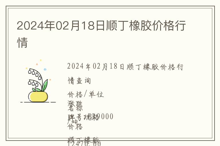 2024年02月18日順丁橡膠價格行情