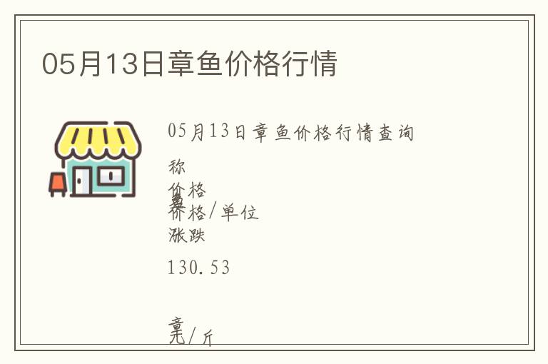 05月13日章魚價(jià)格行情