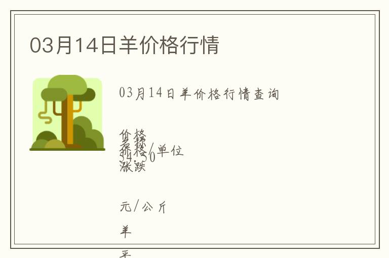 03月14日羊價格行情