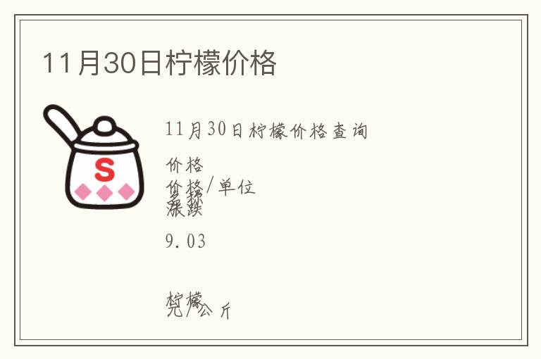 11月30日檸檬價(jià)格