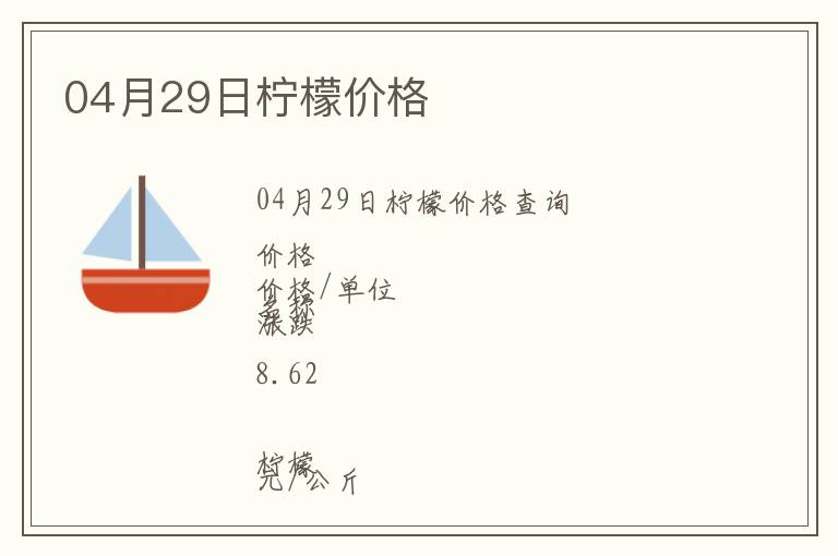 04月29日檸檬價格