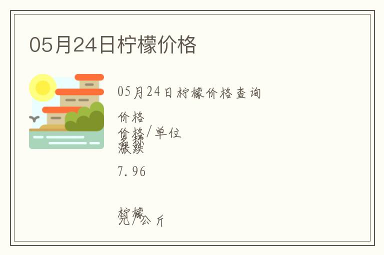 05月24日檸檬價格