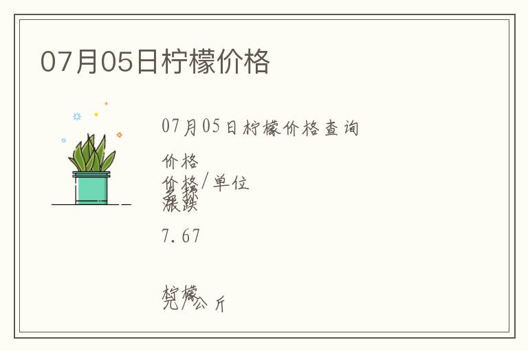 07月05日檸檬價格
