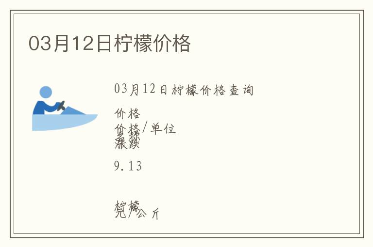 03月12日檸檬價(jià)格