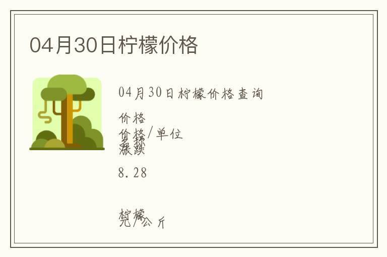 04月30日檸檬價格