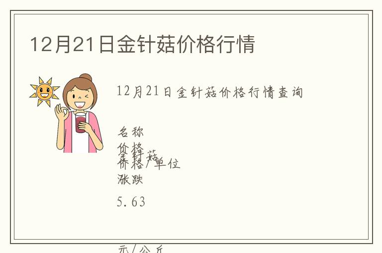 12月21日金針菇價格行情