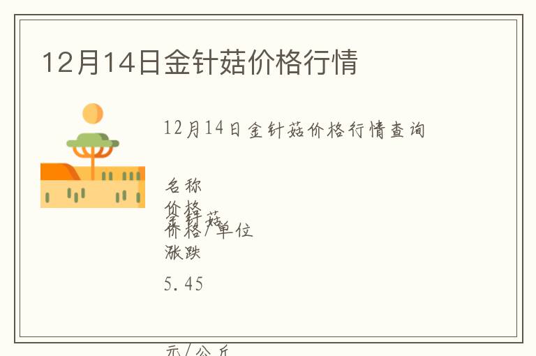 12月14日金針菇價格行情