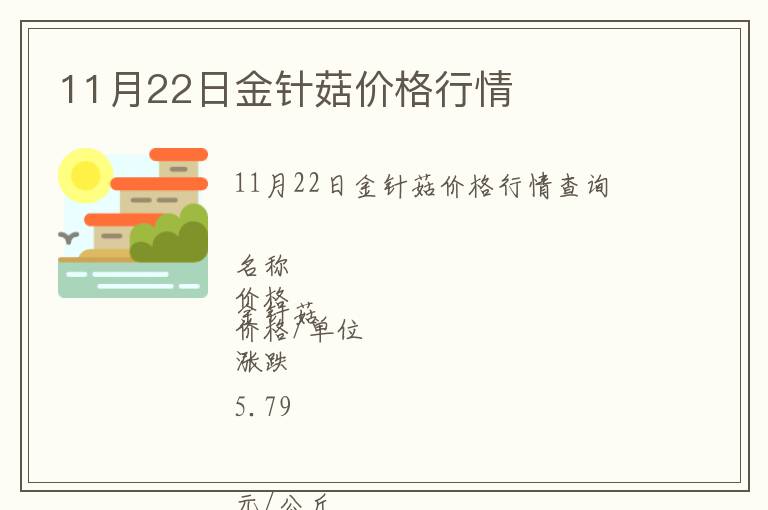 11月22日金針菇價(jià)格行情