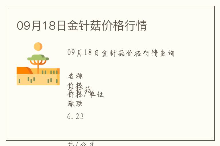 09月18日金針菇價格行情