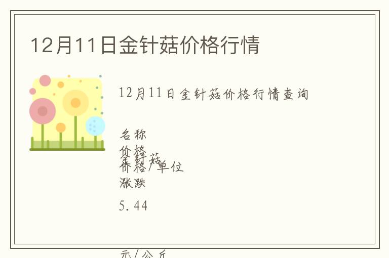 12月11日金針菇價格行情